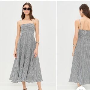 Reformation Black and White Checkered Midi Dress